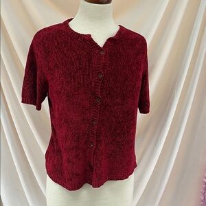 Marsh Landing Deep Red Knit Cardigan